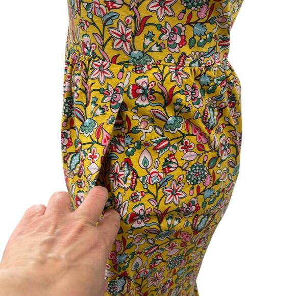 Boden Voop Cotton Tiered Dress Floral Yellow Women's Size UK 8R US 4R - Picture 11 of 12